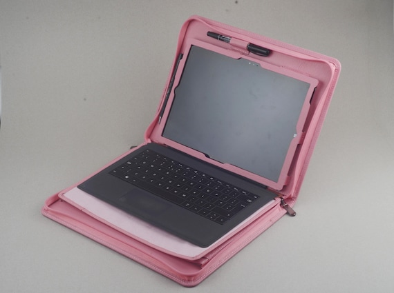 Maletín de cuero rosa Surface Pro con teclado Lápiz para | Etsy México