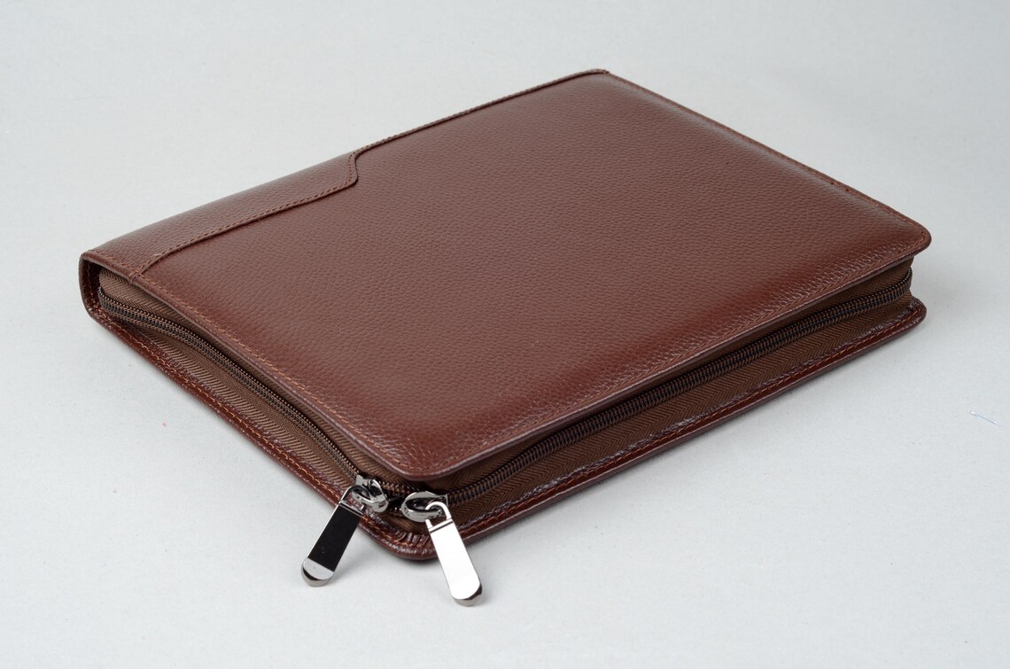 Leather iPad Mini Portfolio Case: A5 Notepad, iPhone Pockets - Etsy