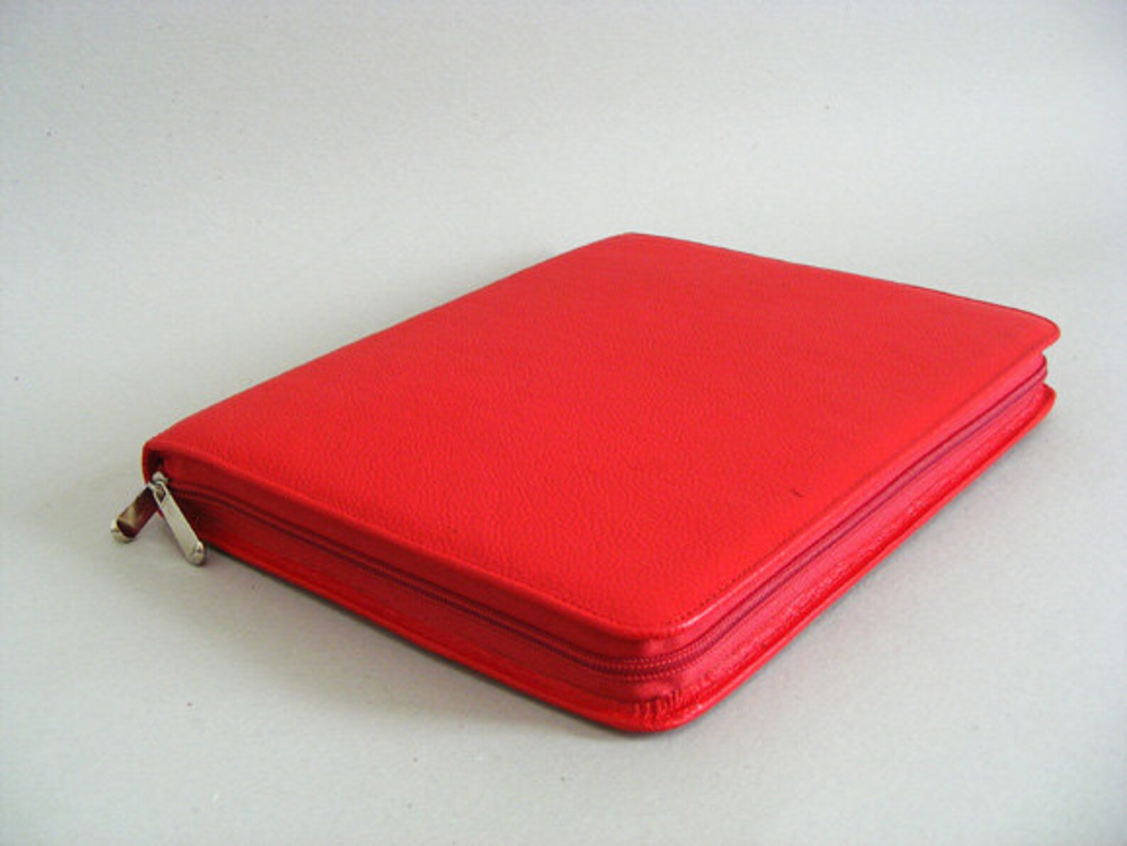 Red Ipad Case Leather Zipper Portfolio With Conference Pad Etsy
