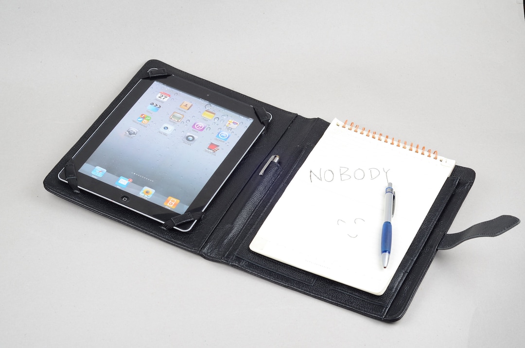 Leather iPad Folio Cover,ipad Sleeve Case With A5 Note Pad & Photo ...