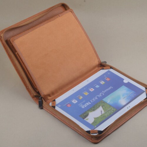 Samsung Galaxy 10inch Tablet Leather Portfolio Case Cover with A5 Paper Notepad Holder for Business shops Carrying and Writing for Galaxy Note