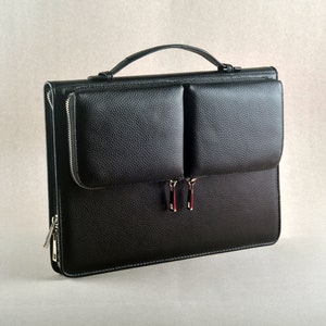 Custodia per Macbook Pro con maniglia per il trasporto, custodia in pelle con cerniera per laptop Apple con tasche per caricabatterie e mouse, valigetta da lavoro, regalo