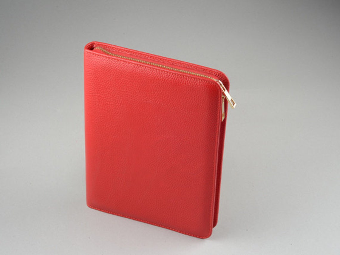 Red Ipad Mini Portfolio With Notepad Holder Ipad Purse Case Etsy
