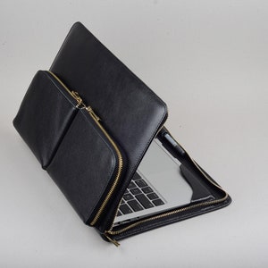 Custodia in pelle con cerniera per Macbook da 12 pollici con tasche per caricabatterie per mouse, custodia per Apple Macbook Business, borsa portadocumenti per MacBook 12