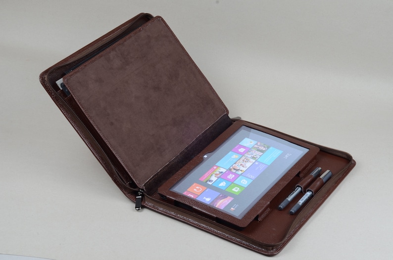 Coffee Microsoft Surface Zipper Briefcase with Surface Pro Etsy