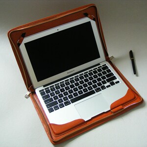 Leather Macbook Pro Sleeve Case,Zippered Business Portfolio Personalized