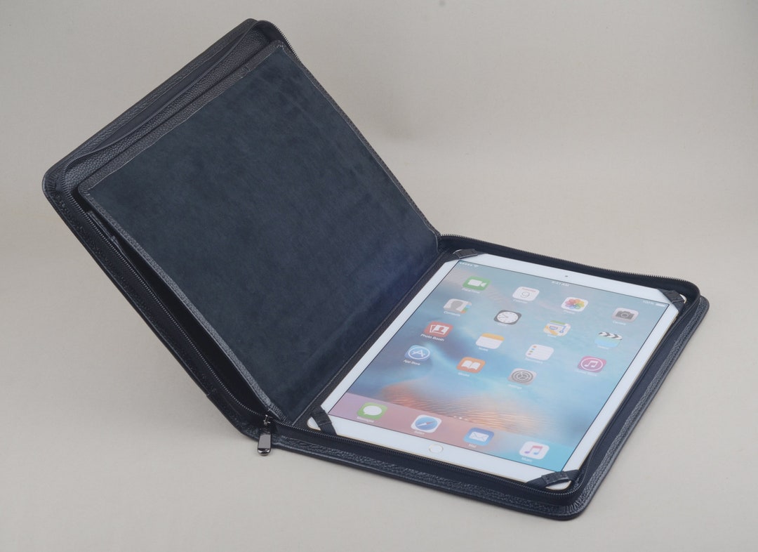 Leather iPad Pro 12.9 Portfolio Case: A4 Notepad, Zippered