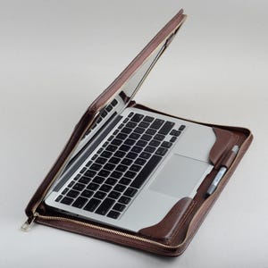 MacBook Pro-laptopaktetas lederen beschermfolio beschermhoes voor Apple Pro, nieuwe MacBook Pro-hoes met ritssluiting, MacBook-ritshouder