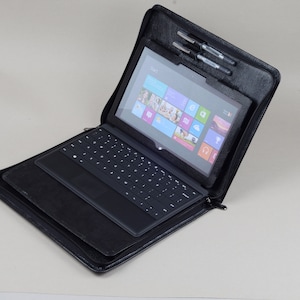 Microsoft Surface Stands Étui portefeuille professionnel à fermeture éclair avec clavier Surface attaché, étui à rabat Surface Pro avec bloc-notes en papier