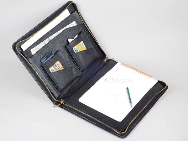 Ipad Zipper Portfolio With Notepad Holder With Writing - Etsy Canada
