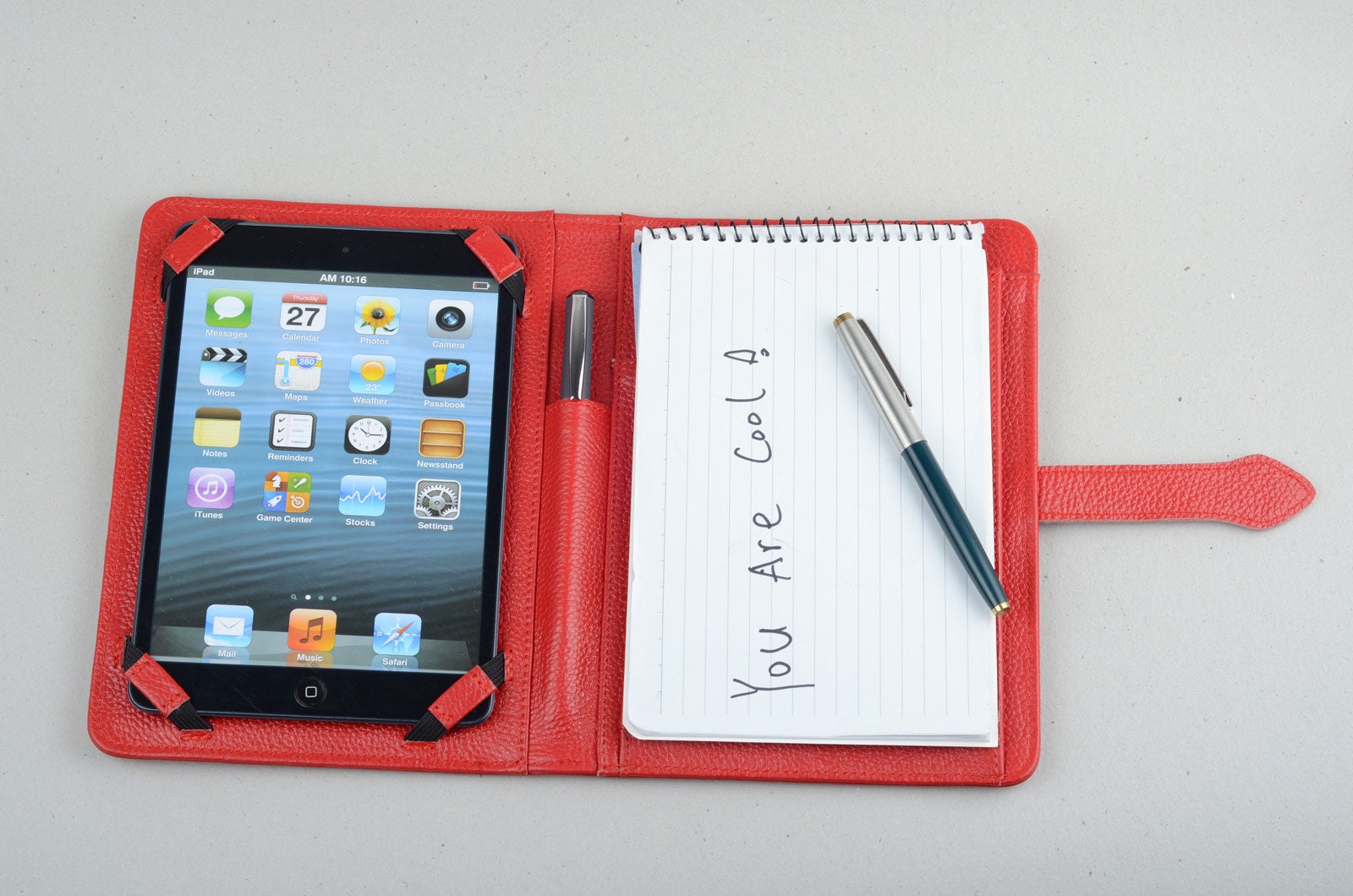 Gorilla Tech Custodia Libro In Pelle Rossa Per IPad Mini 1/2/3 - Con Supporto Magnetico A 3 Angolazioni E Pellicola Protettiva - 2