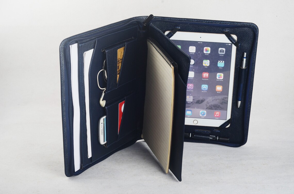 Ipad Mini Zipper With Notepad Leather Holder Portfolio in Etsy UK