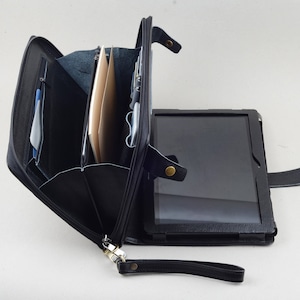 Black Surface Leather Carrying Handle Purse Bag with Handle,Surface Pro Business Portfolio Case,Handle Clutch,Surface Stand