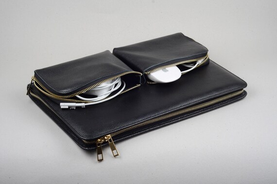 Housse en cuir zippee pour MacBook 12 pouces avec poches pour chargeur et souris housse de transport pour Apple MacBook Business sac portefeuille pour MacBook 12 Etsy France