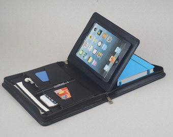 Leather iPad Mini Portfolio Case: A5 Notepad Organizer