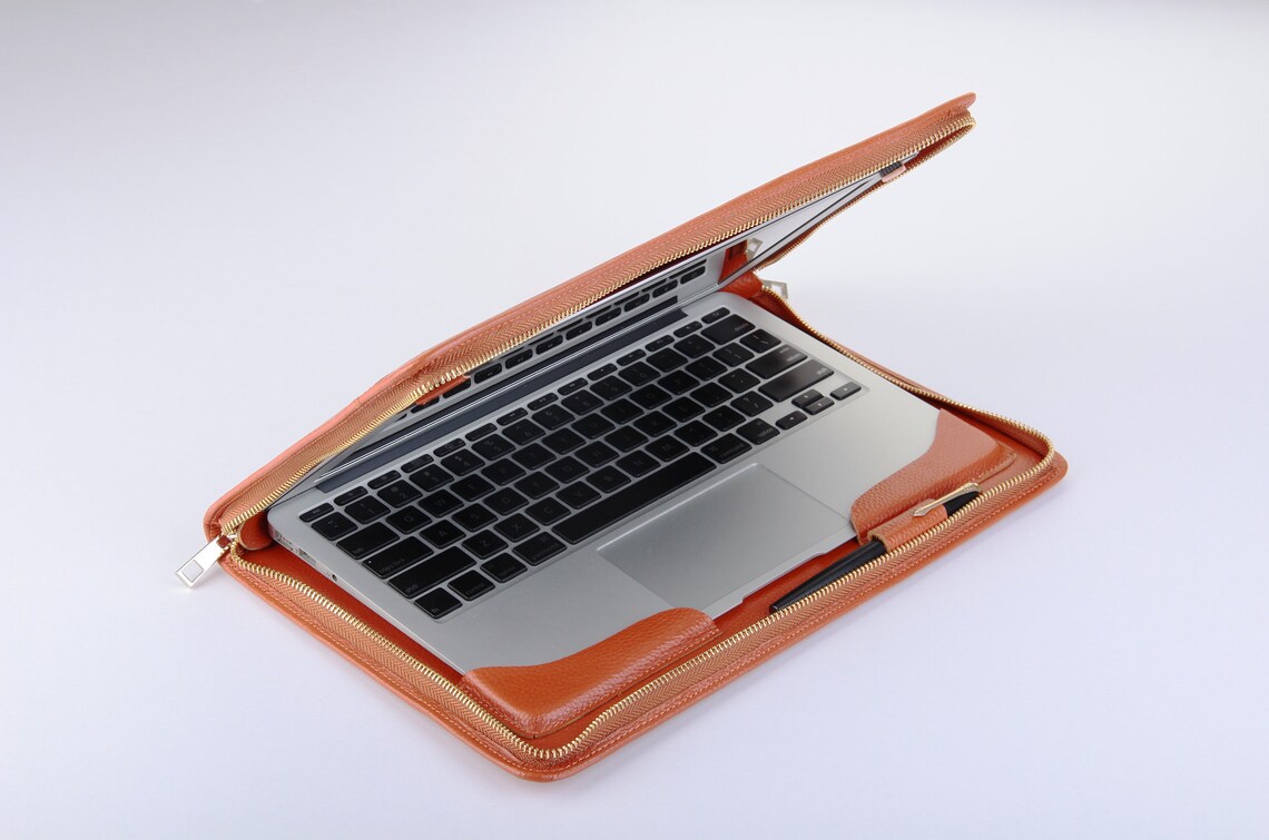 Leather Macbook Sleeve Case With Short Handlemacbook Pro Etsy