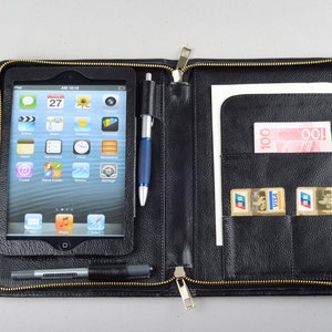 iPad Mini Läderfodral: A5 Anteckningsblock med dragkedja bild 3
