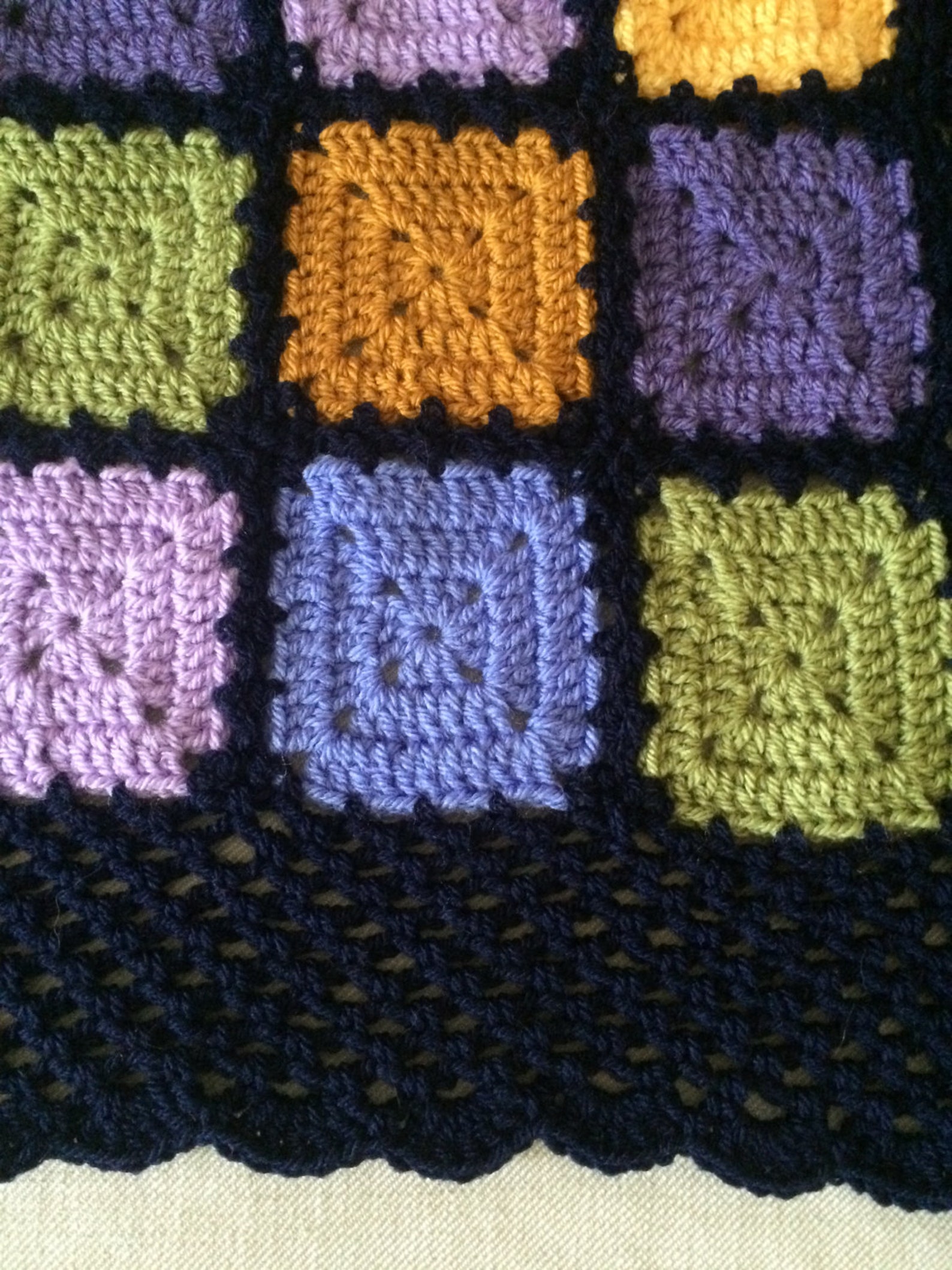 Crochet Granny Square Rainbow Blanket Lap Afghan Etsy UK