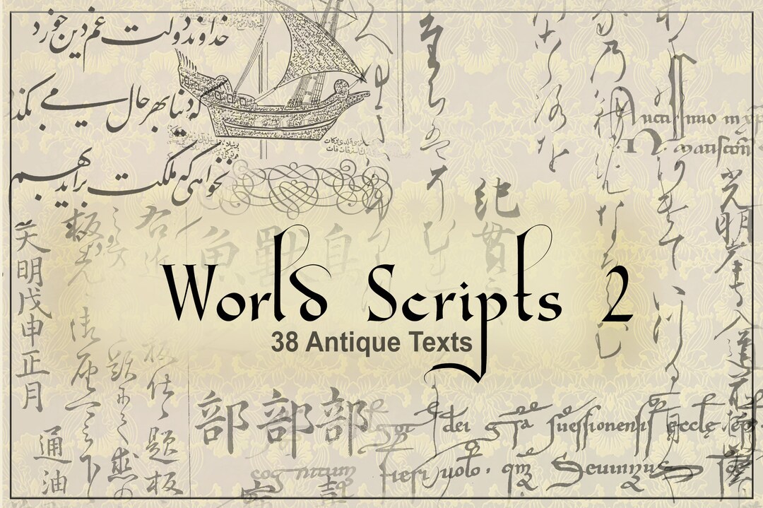 Text Overlays for Photoshop - Scripts of the World 2 - Etsy