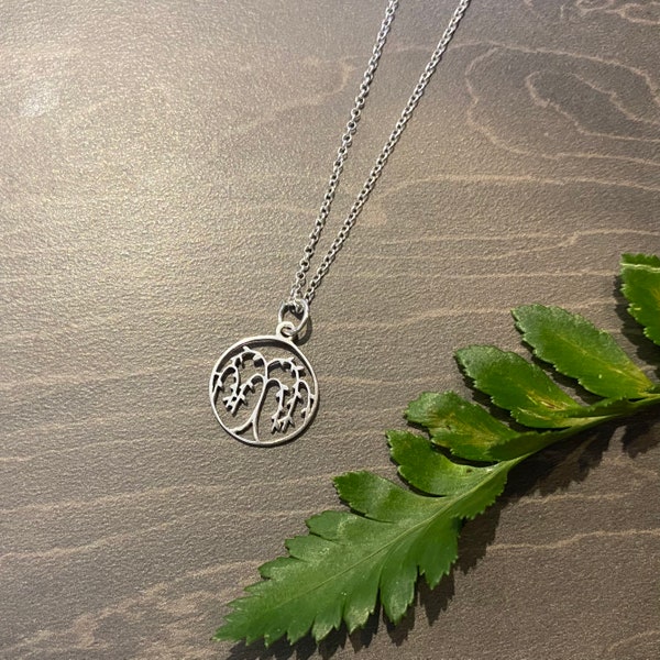 Sterling Silver Willow Tree Pendant Necklace