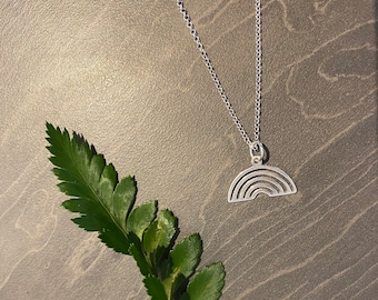Sterling Silver Rainbow Charm Necklace