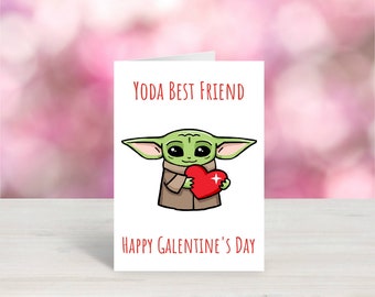 Printable Yoda Best Friend / Funny Galentine's Day Card / Galentine's Day Card / Galentines Card / Yoda / Yoda Best / Digital Download