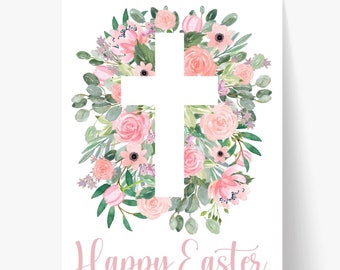 Printable Easter / Happy Easter / Easter Sign / Easter Decor / Easter Decorations / Easter / Easter 2021 / Jesus Christ / Easter Cross