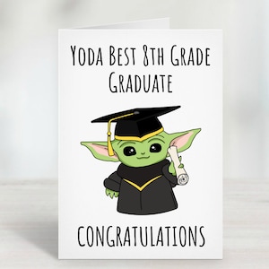 Biglietto di laurea stampabile / Classe del 2025 / Yoda Best / Laurea di terza media / Laurea divertente / Regalo di laurea / Biglietto di laurea / Yoda