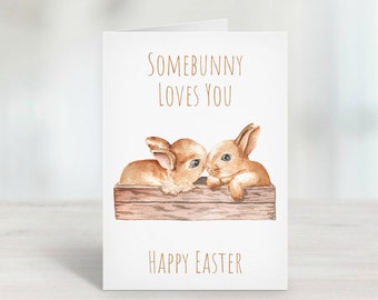 Printable / Somebunny Loves You / Easter Card / Bunny / Easter Rabbits / Easter / Happy Easter / Happy Easter Card / Easter Basket / Digital