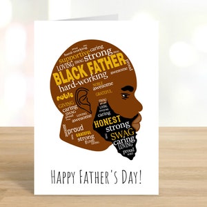 Afdrukbare Happy Father's Day Vaderdagkaart / Kaal / Zwarte man / Black Lives Matter / Zwarte mannen / Vaderdag / Papa / DIGITALE DOWNLOAD