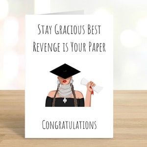 Afdrukbare beste wraak is uw papieren afstudeerkaart / Beyonce / klasse van 2020 / afstuderen 2020 / gefeliciteerd / digitale DOWNLOAD