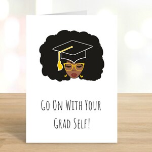 Stampabile Vai avanti con il tuo biglietto di laurea / Donna afroamericana / Classe del 2020 / Congratulazioni / Congratulazioni / DOWNLOAD DIGITALE