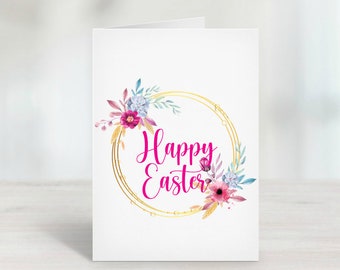 Printable / Happy Easter / Easter Flowers / Easter Bunny / Easter Greeting Card / Easter Card / Happy Easter Card / Easter 2021  / Jesus
