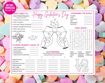 Galentines Day Games / Printable Galentines Day Games / Galentine's Day Party Games / Galentines Day Activities / Galentines Day Zoom Party