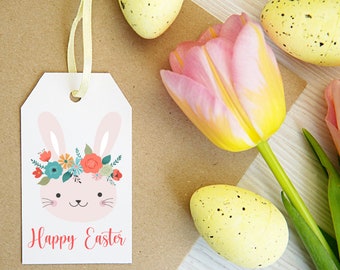 Easter Printable / Happy Easter / Easter Gift Tags / Set of 12 / Easter Basket Tag / Easter Tags / Easter / Easter Bunny / Easter Treat Tags