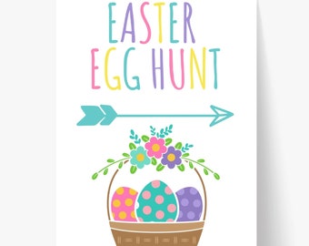 Printable Easter / Easter Egg Hunt / Easter Directional Sign / Easter Decor / Easter Sign / Egg Hunt / Easter / Easter Egg Hunt Sign