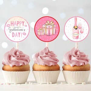 Galentines Day Cupcake Toppers / Set of 9 / Galentines Day Party / Galentines Day Party Supplies / Galentines Day Decorations / Galentine's