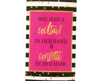 Kate Spade Stickers / Kate Spade / She Had A Cocktail In Her Hand And / Confetti In Her Hair / Kate Spade Party / Kate Spade Birthday