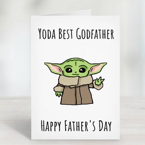 Tarjeta imprimible del Día del Padre / Yoda Mejor Padrino / Día del Padre / Regalo del Día del Padre / Día del Padre Divertido / Star Wars / Yoda / Papá / DIGITAL