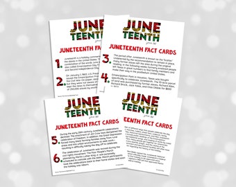 Printable Juneteenth Fact Cards / Juneteenth / Juneteenth Cards / Juneteenth Celebration / Juneteenth Party Favors / Juneteenth Party