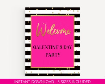 Galentines Day Print / Kate Spade Theme / Galentine's Day Welcome Sign / Galentines Printable / Galentine's Day Party / Kate Spade / Digital