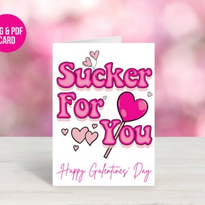 Sucker For You / Galentines Day Card / I Love You Card / Galentines Card / Be My Galentine / Galentine's Day / Galentine / My Gals / Digital image 1