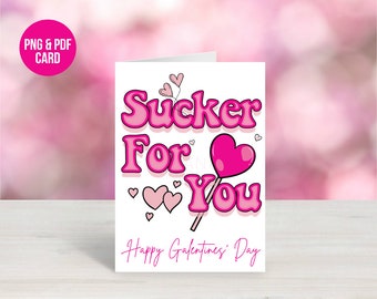 Sucker For You / Galentines Day Card / I Love You Card / Galentines Card / Be My Galentine / Galentine's Day / Galentine / My Gals / Digital