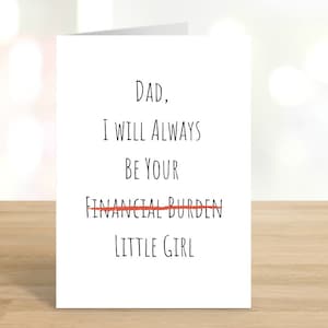Imprimible Siempre seré tu niña / Tarjeta divertida del Día del Padre / Día del Padre / Distanciamiento social / Día del Padre / DESCARGA DIGITAL