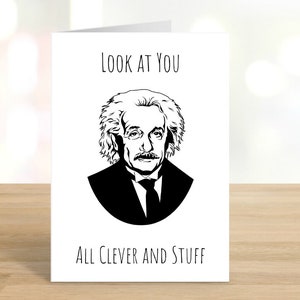 Imprimez un look élégant et amusant / Carte de fin d'études / Einstein / Carte de quarantaine / Cadeau de quarantaine / Diplômé / TÉLÉCHARGEMENT NUMÉRIQUE