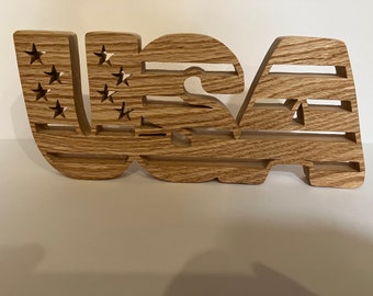 USA desk or shelf sign, or wall hanging, stars and stripes