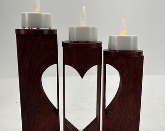 Set the Mood with our Heart-Shaped Tealight Candle Holder Stand Set - Great for Weddings and Anniversaries
