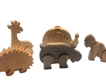Wooden Animal Toy Set: Eco-Friendly Hardwood Toys for Toddlers