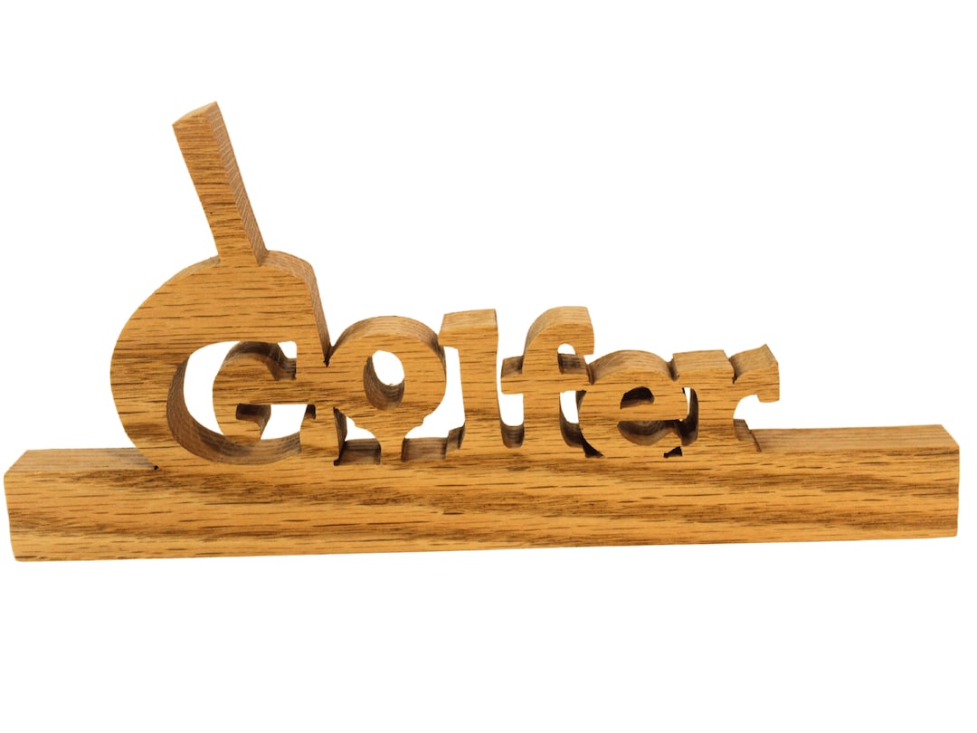 Table Sign Golf Oak Golfer Desk Sign: Golf Club & Ball Design - Etsy