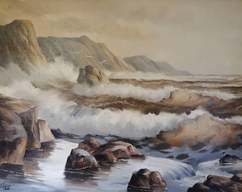 Linda Lee Kinman Coastal Seascape Fine Art Oil Painting On Canvas Well Listed American Oregon California Southwest Arizona Artist